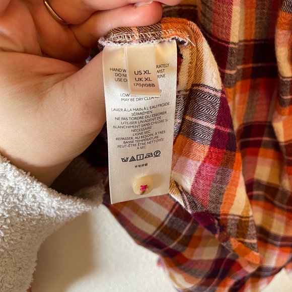 Pilcro Anthropologie Peasant Plaid Breezy Button Up Shirt - Picture 7 of 11